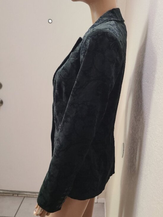 NEW MORRIS Co X PAIGE VELVET CHELSEA BLAZER 2-BUTTON FITTED TAILORED FLORAL sz S - Picture 7 of 11